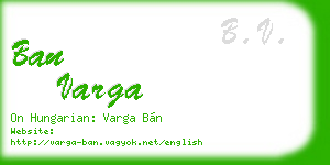 ban varga business card