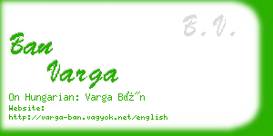 ban varga business card